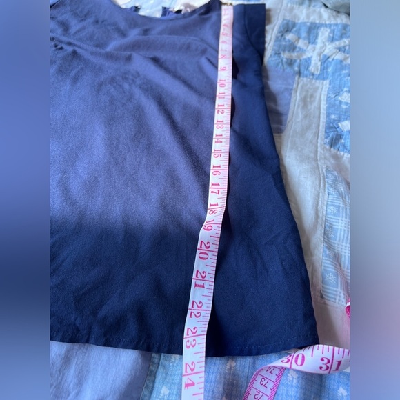 French Connection Womens Navy Blue Cap Sleeve Preppy Casual Blouse Top XS - Picture 2 of 8